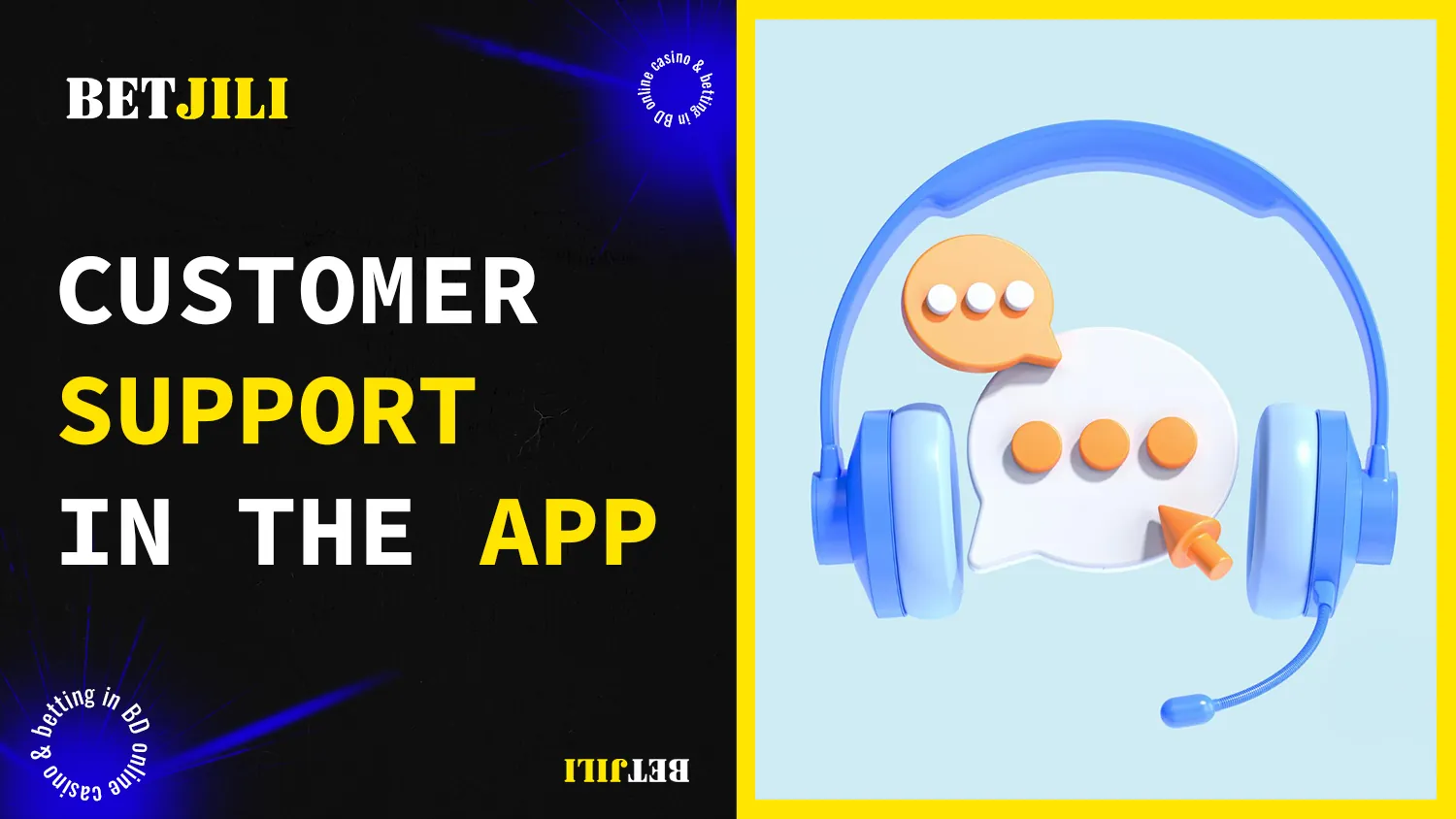 Support service in BetJili mobile application 